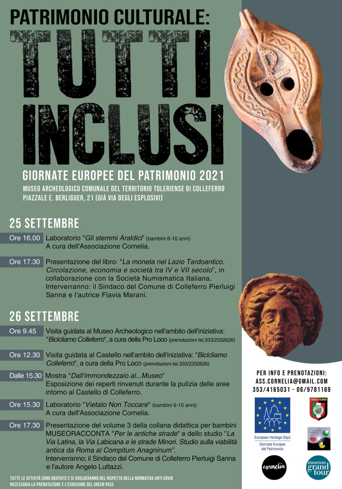 Tutti inclusi: visite guidate in Museo e al Castello Vecchio di Colleferro,divulgazione mostre e laboratori didattici